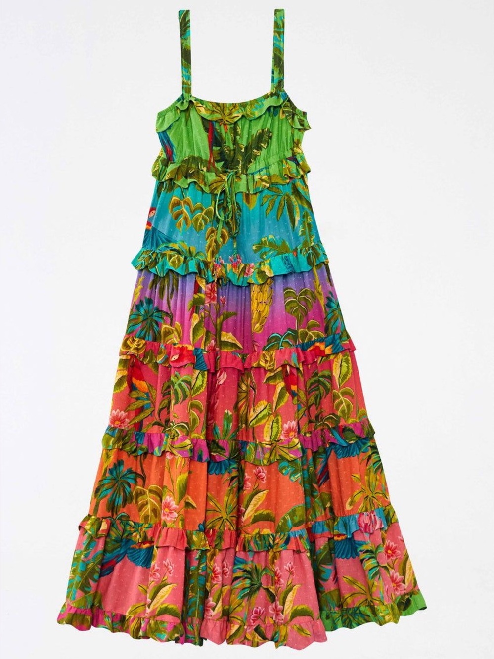 Farm Rio Rainbow Ombre Swiss Dot Maxi Dress
